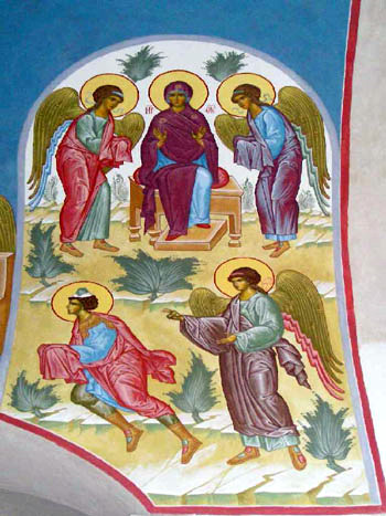 La Mère de Dieu au Paradis. L'Ange explique au prophète Daniel les visions de la fin des temps.